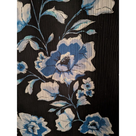 Women's KARL LAGERFELD PARIS Blue Floral Wrap Dress Size 10 - Picture 5 of 7